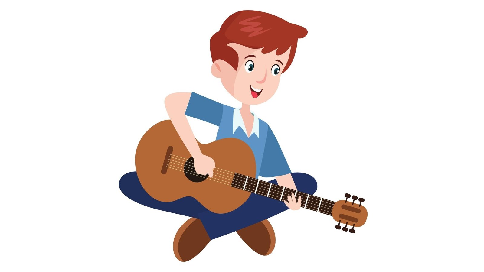a kid playing guitar
